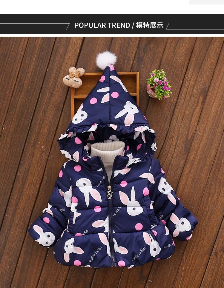 Зимние пальто для маленьких девочек; куртки; Верхняя одежда для младенцев; хлопковые пальто с капюшоном и рисунком для девочек; пуховые куртки; пальто для малышей; одежда