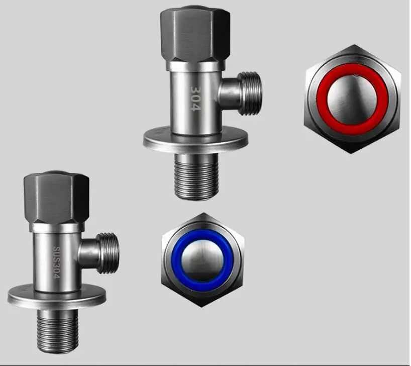 SUS304 полный медный клапан из нержавеющей стали сердечник треугольник клапан водонагреватель кухня ванная комната угловой вентиль для ванной