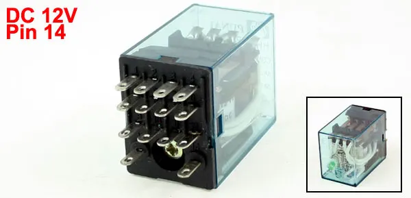 HH54P DC 12V Coil 4PDT 14-Pin 14P Electromagnetic Power Relay