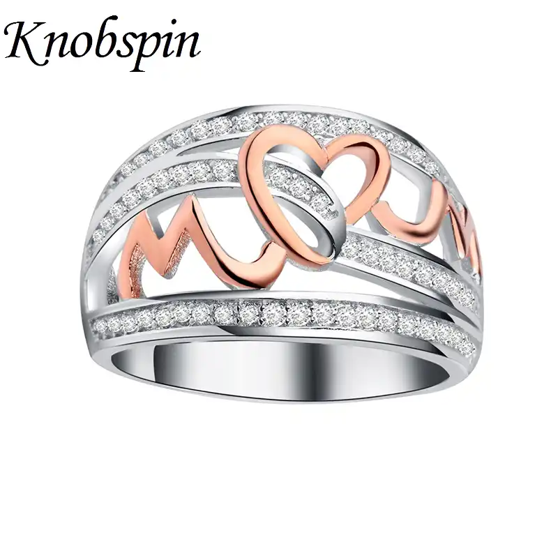 European Creative Love Mom Ring Plated Rose Gold Color M Letters Heart Women Rings Mother S Day Gifts Us Size 6 10 Anel Feminino Wedding Bands Aliexpress
