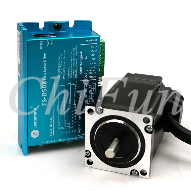 Leadshine 3 фазы NEMA23 легкий сервопривод Комплект ES-M32320 2.0NM мотор+ ES-D508 50VDC драйвер с 3 м кодер кабель