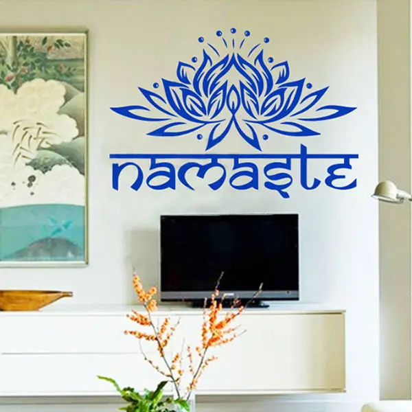 Модные наклейки на стену с надписью Namaste из Индии лотос Ганеша цветок для спальни