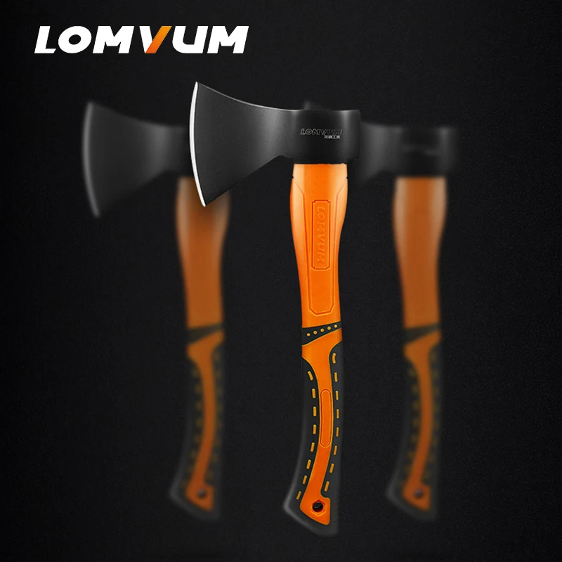 LOMVUM топор однобитный Стекловолоконная ручка вырубной топор Высокоуглеродистая сталь выживания топор для наружной топор кемпинг деревообрабатывающие топор