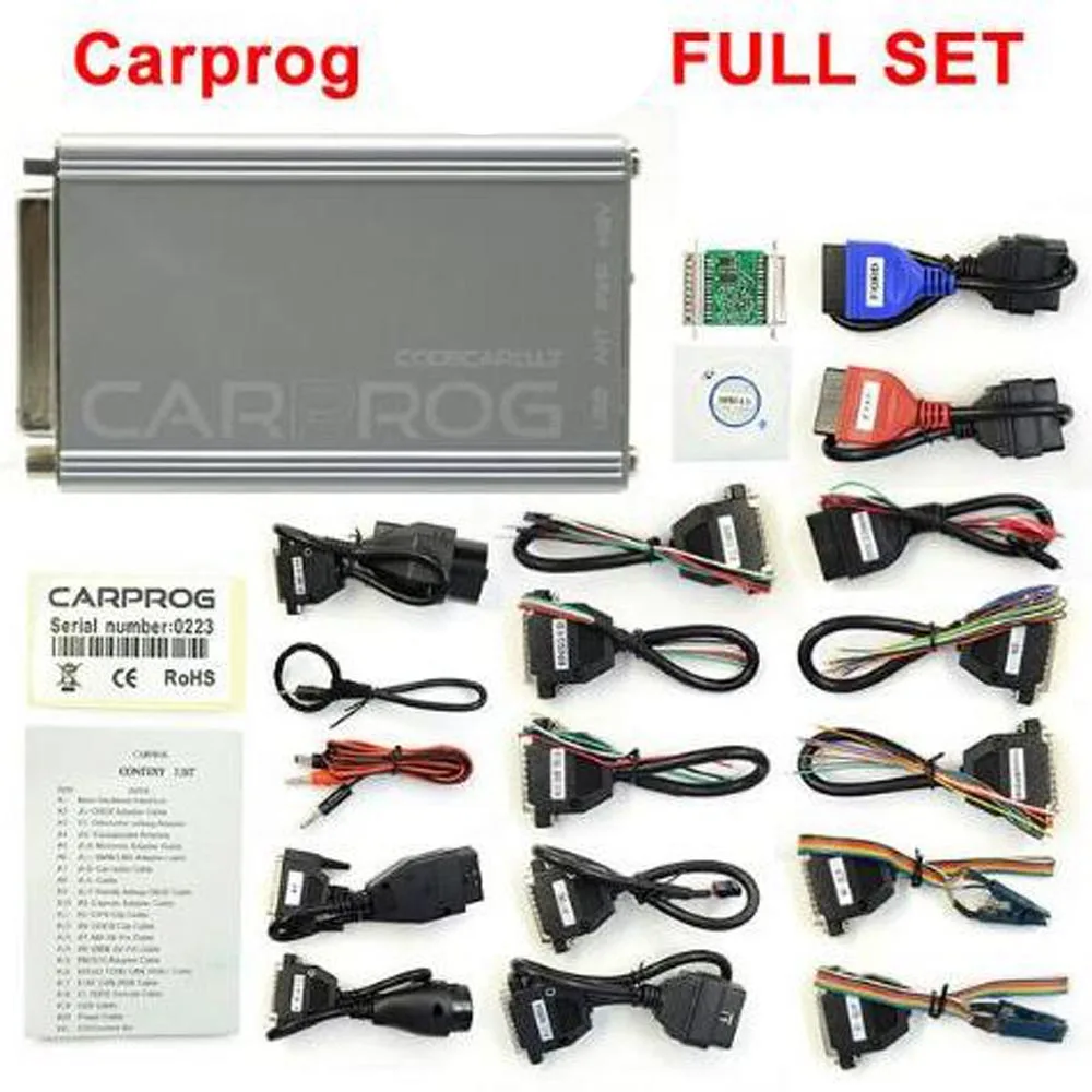CARPROG V10.93 Carprog автомобильный прог ECU чип тюнинговый инструмент для ремонта автомобиля Carprog 10,93(со всеми адаптерами 21 предмет - Цвет: carrpog full set