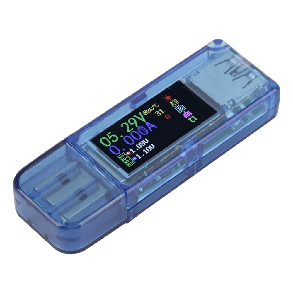 ANENG AT34 USB 3,0 цветной ЖК-Вольтметр Амперметр измеритель тока мультиметр зарядное устройство USB Тестер