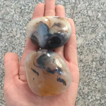 

2pcs natural seaweed agate tumbled stones and minerals play rock healing crystals for aquarium decoration & garden decoration