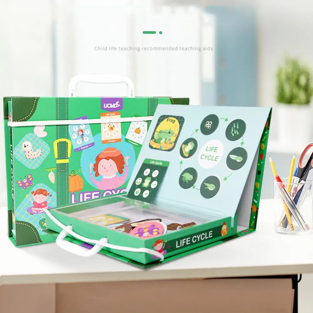 

Magnetic Lifecycle Frog Animal Puzzles Pen Painting Board Kids Teaching Aids Toy