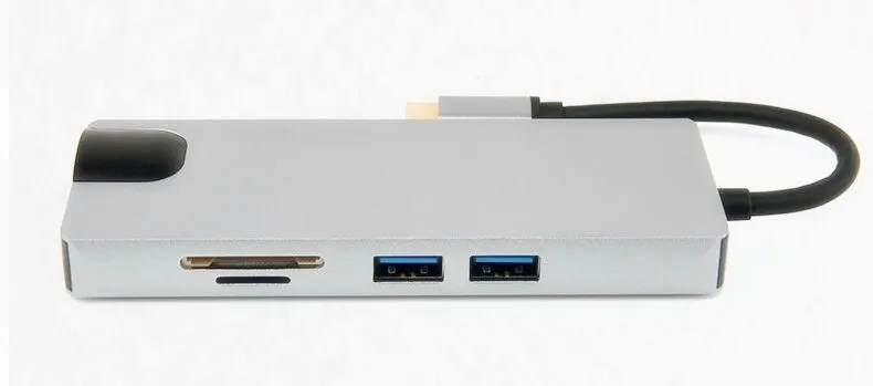 USB C концентратор 8 в 1 Тип C концентратор адаптер док-станция с HDMI 4 K VGA
