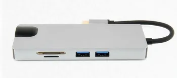 

USB C Hub 8 in 1 Type C Hub Adapter Dock with HDMI 4K VGA