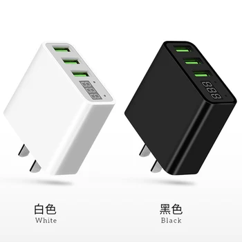 

30pcs USB Three Ports Mobile phone charger portable 3.4A US Plug charging head Power adapter for Android For iph for iPad