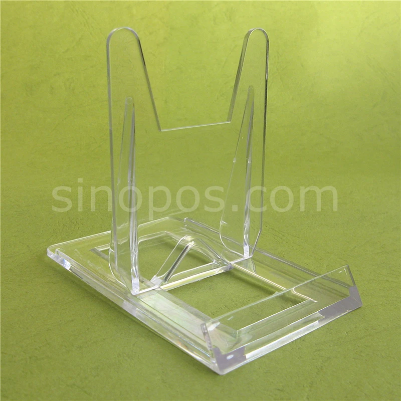 Clear Plate Easel Plastic Plate Holder Plexigalss CDs DVDs Display Frame Easel 