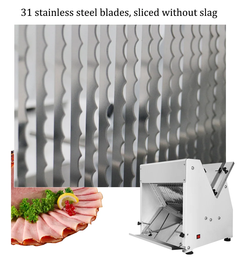 Máquina de Corte Xeoleo Comercial Slicer Elrctric Torradas Aço Inoxidável Automático Fabricante Pão 2 Xeoleo comercial pão slicer elrctric máquina de
