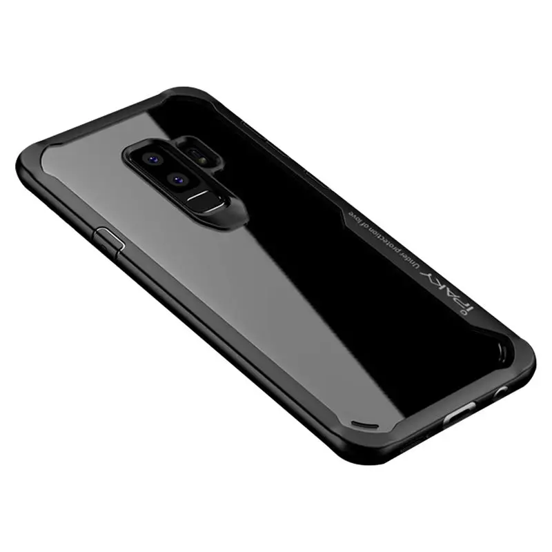 Прозрачный Чехол IPAKY для samsung Galaxy S9 Plus, мягкий чехол из ТПУ+ поликарбоната, защитный противоударный чехол для samsung Galaxy S9 - Цвет: Black