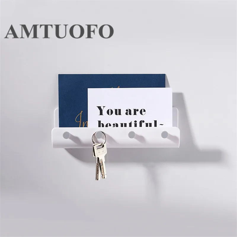 AMTUOFO Nordic Style Simple Fashion Sticky Hook Door Entrance Porch Wall Key Bag Kitchen Bathroom Towel Hanger Storage Rack | Дом и сад