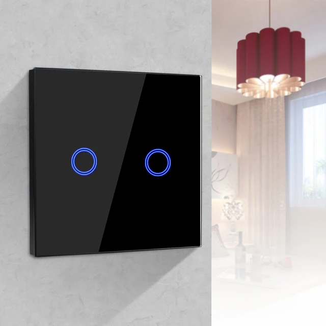 Touch Light Switch EU UK standard Crystal Glass Panel Touch Switch