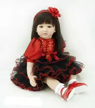 22 inch 55 cm Silicone baby reborn dolls, princess gift brinquedos Children’s toys Beautiful long hair girls holiday gift