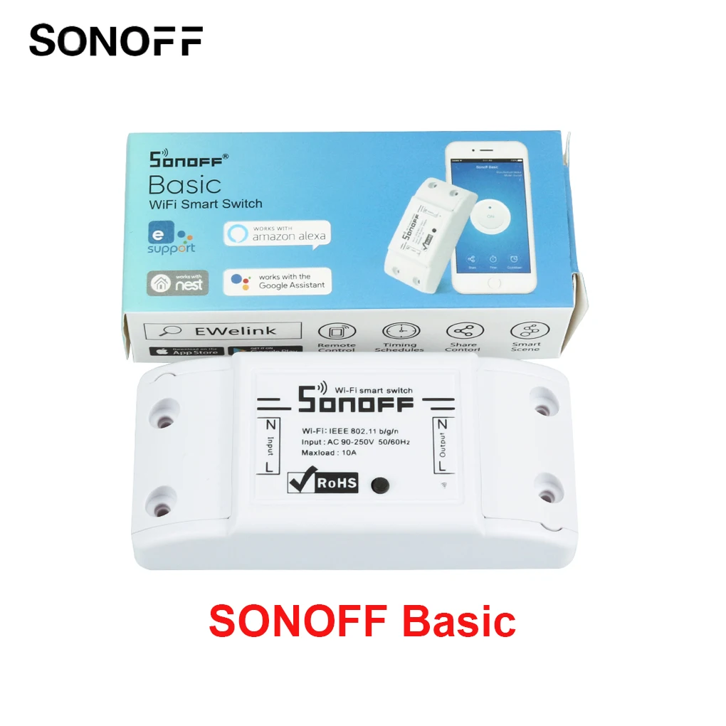 

Sonoff Basic Wifi Smart Switch Wifi Controlled Switch Universal Wireless Relay Switch Timer Home Automation Module