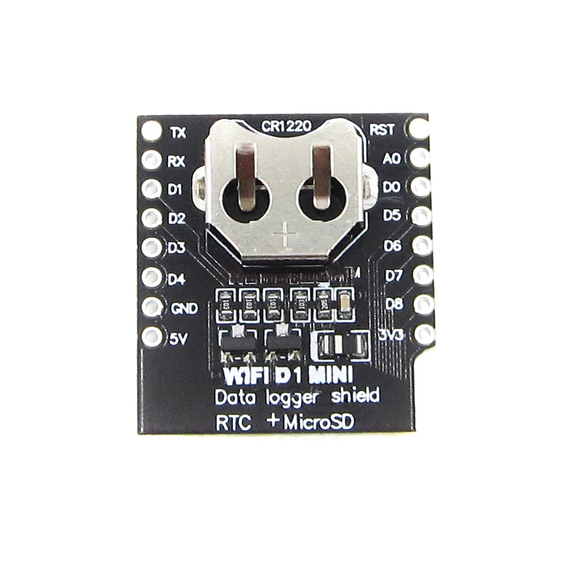 Integrated Circuits DataLog Shield for WeMos D1 mini RTC DS1307 with battery + MicroSD with pin-headers set (4)