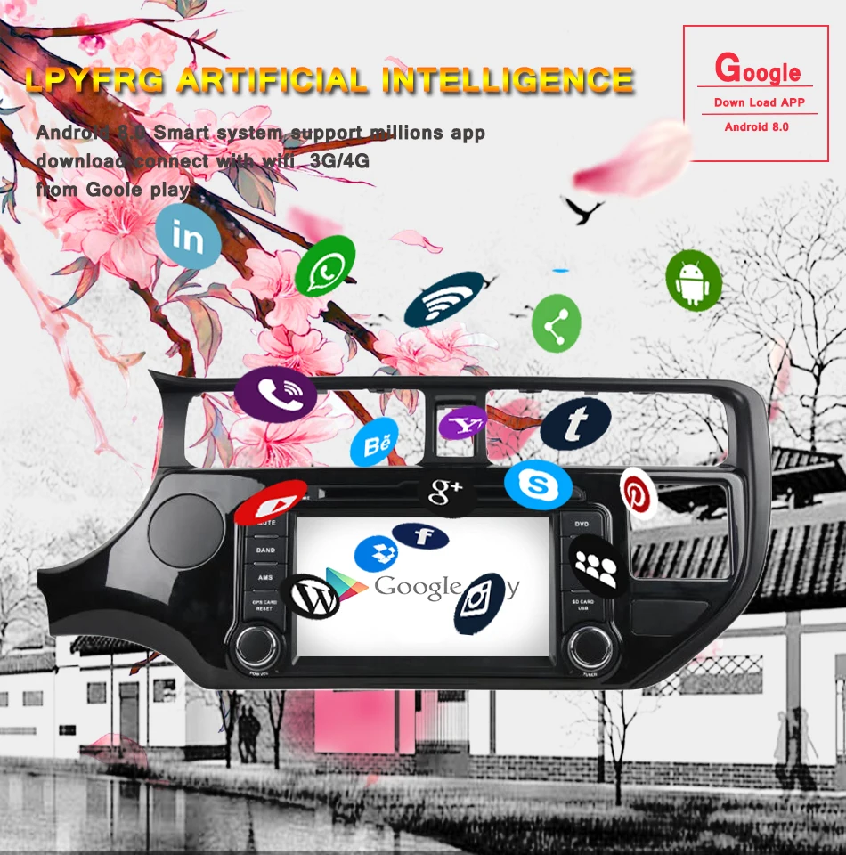 Top 2DIN RAM 4GB Android 9.0 Car CD DVD Player GPS Navigation For KIA RIO K3 2012-2014 Satnavi Autostereo Radio Head Unit Multimedia 4