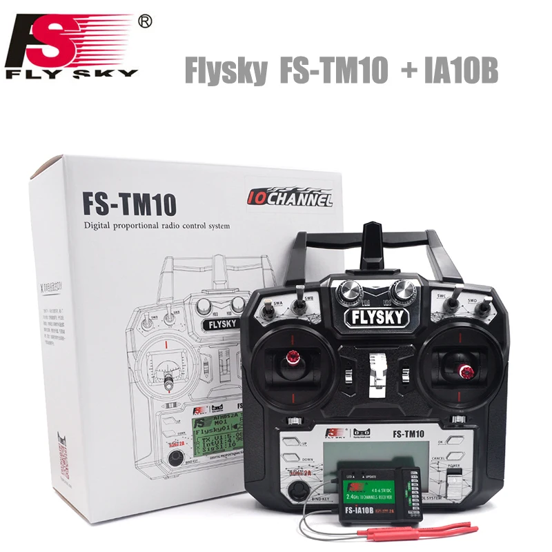 Контроллер передатчика Flysky FS-TM10 2 4G RC 10/6CH iA10B/iA6B приемник для радиоуправляемого