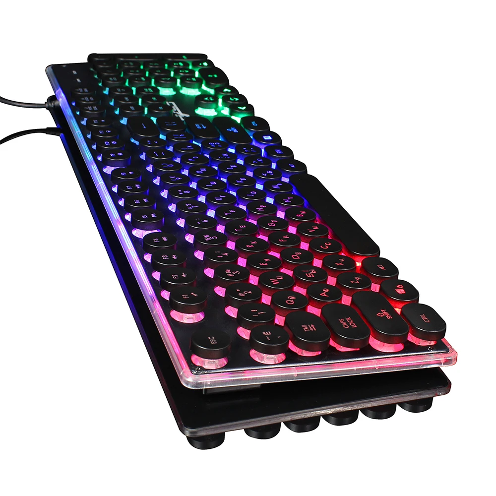 VicTsing XR450 PC Gamer клавиатура мышь комплект с подсветкой игровая клавиатура 104 клавиш и 1600 dpi мышь комплект для ПК ноутбук компьютер