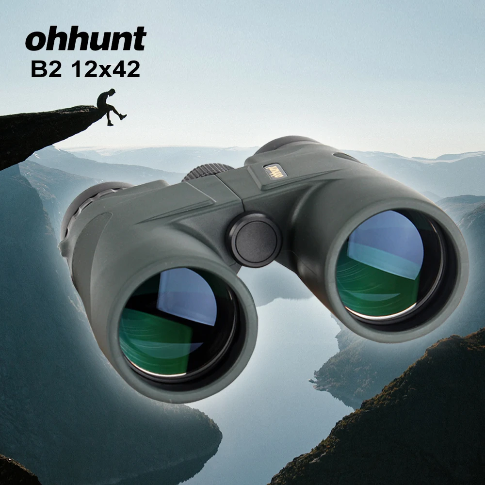 ohhunt 12x42 Binoculars Water Proof Telescope with large lens no Night Vision Spotting Scope for Hunting Camping Watching Match