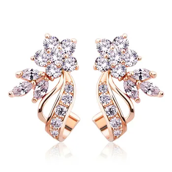 

Huitan Delicate Drop Earrings with Plum Blossom Design Halo CZ Earrings Best Gift Party Earrings for Women Girls Mother and More