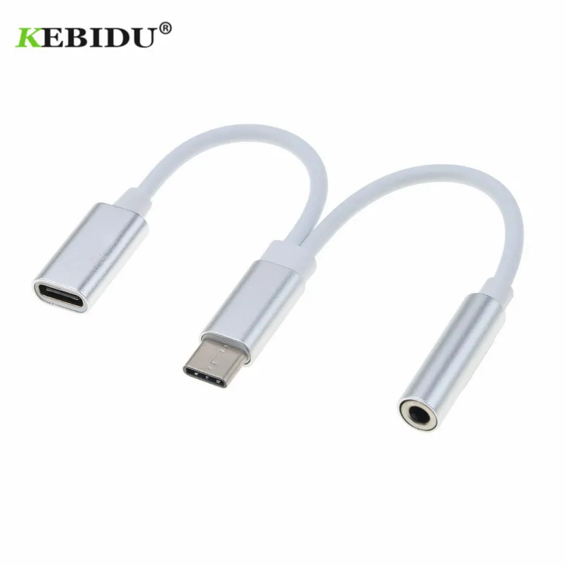 Kebidumei мини usb type-C аудио адаптер для зарядки 3,5 мм разъем для наушников type C Мужской и женский с зарядным преобразователем для Xiaomi