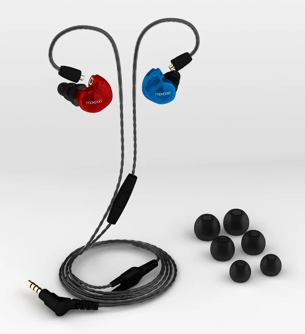 Fones de Ouvido com Microfone Fone de Ouvido de Alta Moxpad In-ear Esporte Baixo Fidelidade Mmcx Cabo x6 - Image 3