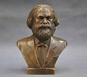 

Copper Brass craft 7" German Great Communist Carl Marx Bust BRASS Statue
