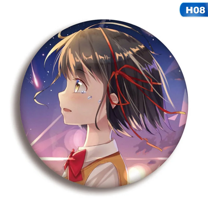 1 шт. Kimi No Na Wa ваше имя значок косплея Tachibana Брошь булавка Miyamizu Mitsuha Милая коллекция значок для рюкзака одежда - Окраска металла: 8