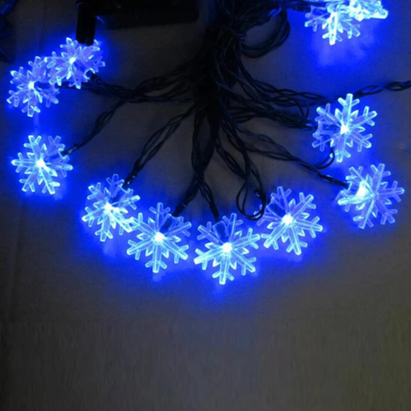 Waterproof Led Solar Light 6M30 LED Snow Flake String Light Fairy Lamp For Wedding New Year Christmas Garden Decoration  (5)