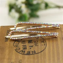 2 шт. Модные корейский стиль заколки красочные заколка Для женщин Заколки для волос аксессуары для волос u-образный кристалл горный хрусталь Заколки для волос