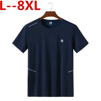 

8XL 6XL 5XL T-shirt man O-neck short sleeve clothes white print tees male fashion Tshirt for man summer clothing Fashion top tee