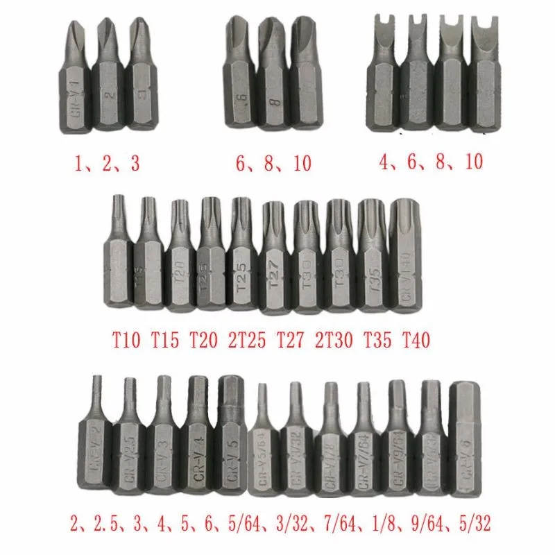 33 шт. Высокоуглеродистая сталь защита от вскрытия Torx Бит гаечный ключ звезда шестигранный держатель стержень отвертка набор