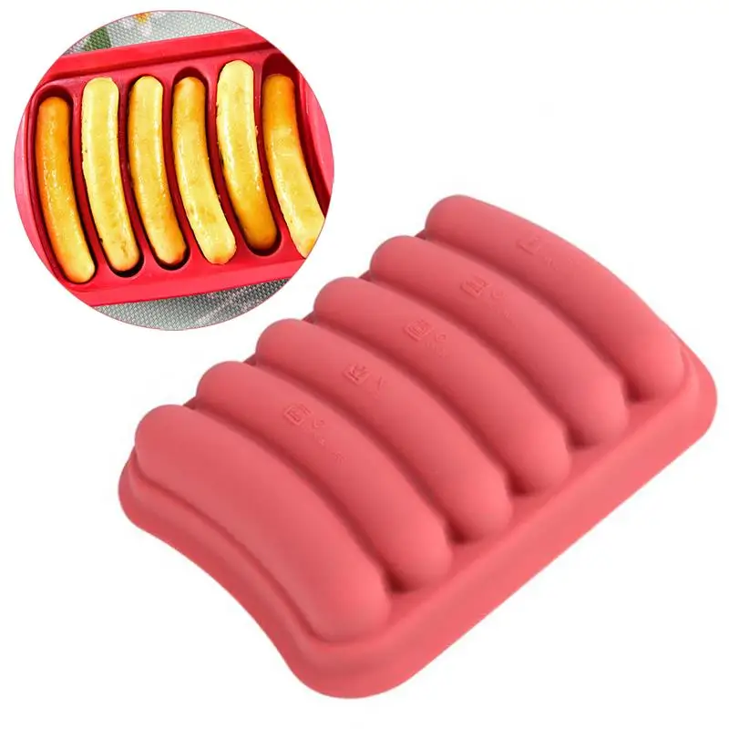 DIY колбасная форма силиконовая Burger Hot Dog Maker Плесень с 6 полости Пэтти Makers микроволновая печь безопасный кухня гаджеты