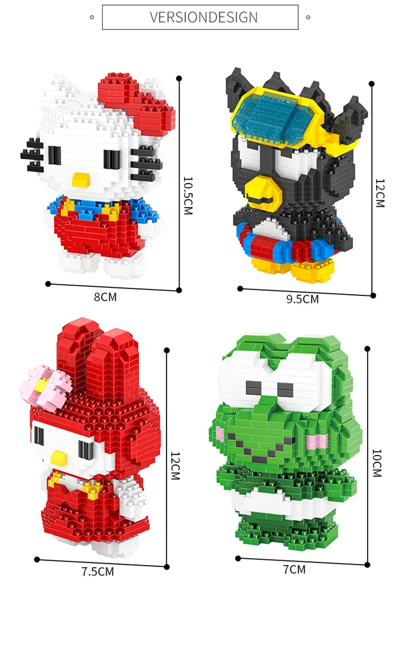 

650 pcs cartoon design hc block Kitty cat diamond block hot arrive gift toy