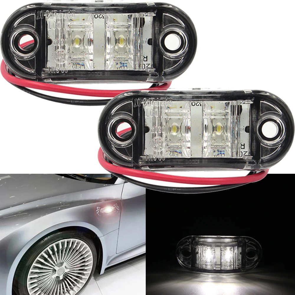 10PCS LED Side Marker lights Clearance tail Lamp 12V 24V external lights Car Truck Trailer Rear
