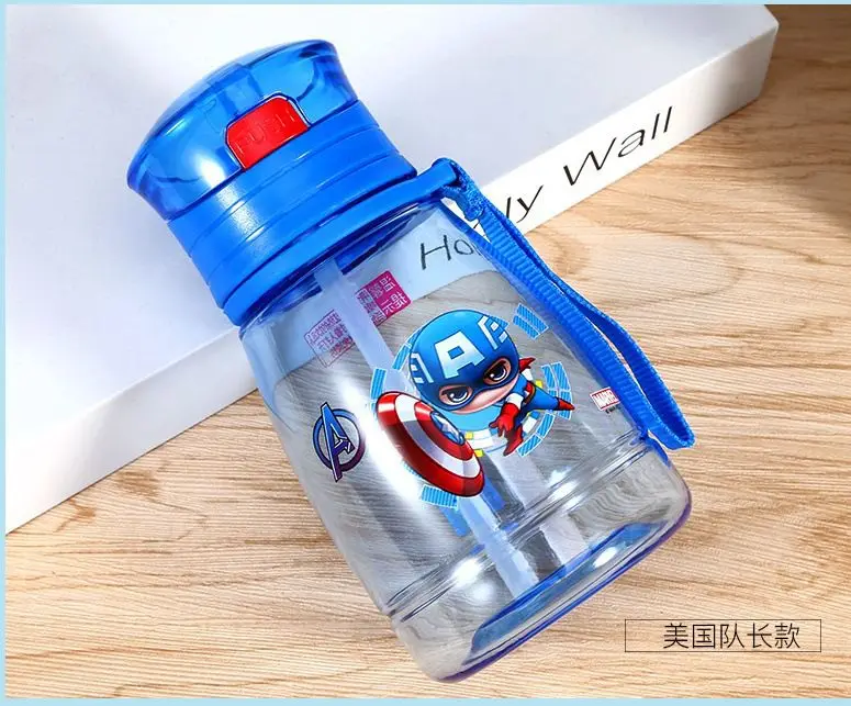 390 мл Для Бутылки С Водой Соломы Drinkware дети Поильник BPA бесплатно Marvel Минни Микки Тритан детская чашка Bebes copos открытый - Цвет: Straw 370ML