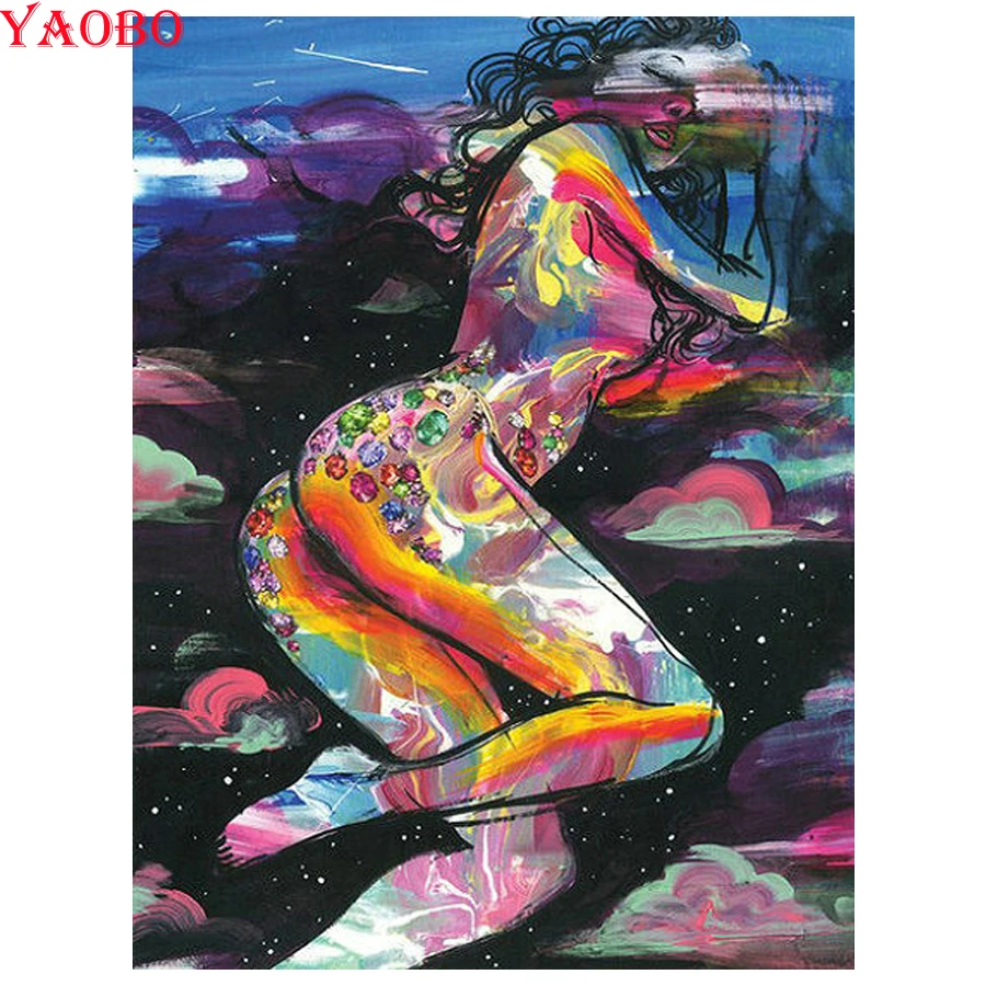 

diy diamond painting abstract sexy woman cross stitch full square round drill diamond embroidery 5d mosaic rhinestone painting