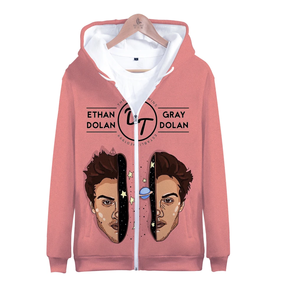 ethan dolan in pink hoodie