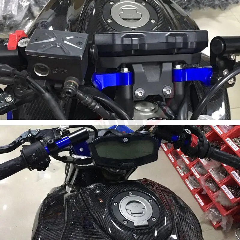 KEMiMOTO для YAMAHA MT-07 FZ-07 MT07 аксессуары для мотоциклов регулируемые Рули Ручка Бар с зажимом комплект MT 07