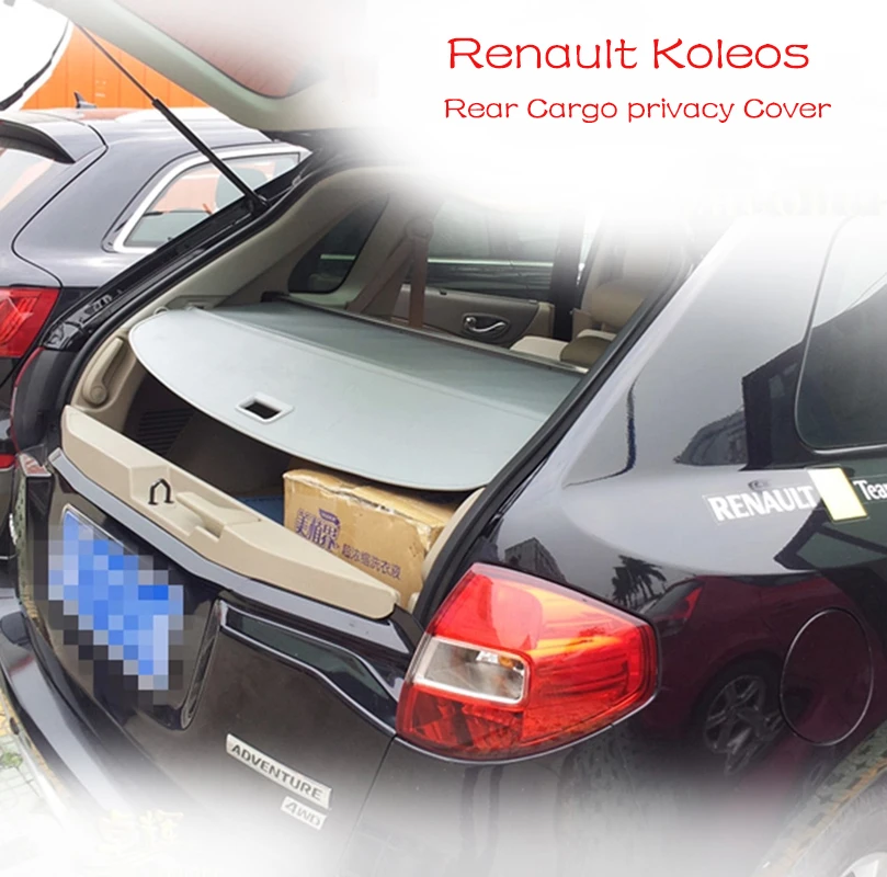 

For Renault Koleos 2009-2015 Rear Cargo privacy Cover Trunk Screen Security Shield shade (Black, beige)