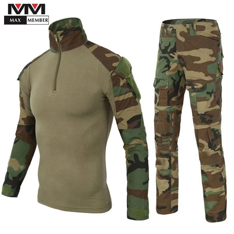 Защитная Военная Униформа Мужская рубашка с длинными рукавами+ брюки-карго армейские тактические тренировочные камуфляжные Костюмы Одежда для охоты на открытом воздухе