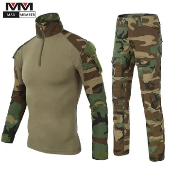 

Tactical Military Uniform Men Long Sleeve Shirt + Cargo Pants Army Tactical Training Camouflage Suit Outdoor Hunting Clothes