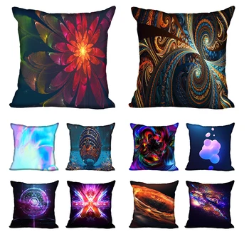 

Custom Abstract silk pillowcase double-sided print home living room gift custom your image more size 40X40 45X45 60X60
