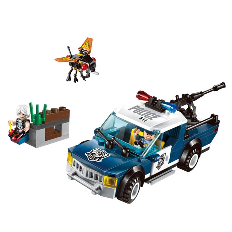 

186pcs Children's educational building blocks toy Compatible Legoings city Police series Police and car model remote raid best