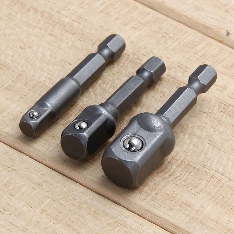

3Pcs Socket Bits Set Hex Shank 1/4" 3/8" 1/2" Impact Driver Adapter Drill Tool