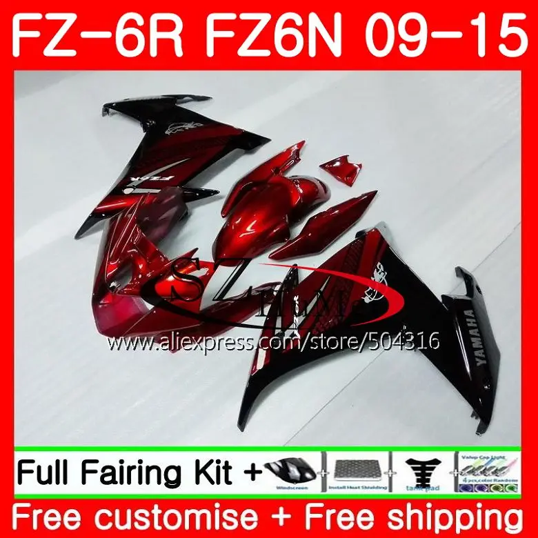 Обтекатели для YAMAHA FZ6N FZ6 FZ6R 09 10 11 12 13 14 15 винная черная 75SH20 Φ FZ 6R 2009 2010 2011 2012 2013 2014 2015 |