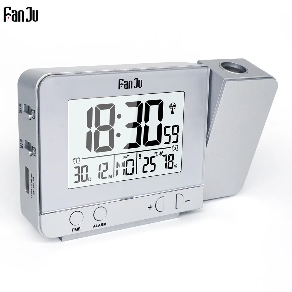 FanJu FJ3531 проекционный будильник с проекцией температуры и времени/USB зарядное